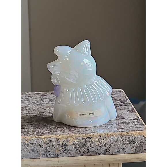 Vintage Fenton Opalescent Hand Painted Clown Figurine Signed Marked Beautiful! - Picture 3 of 6